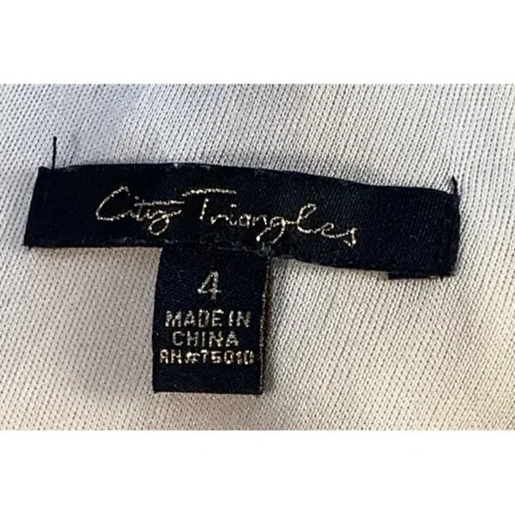 City Triangles Ivory Lace Floral Applique High-Low Sleeveless Dress Size 4 - Picture 6 of 8